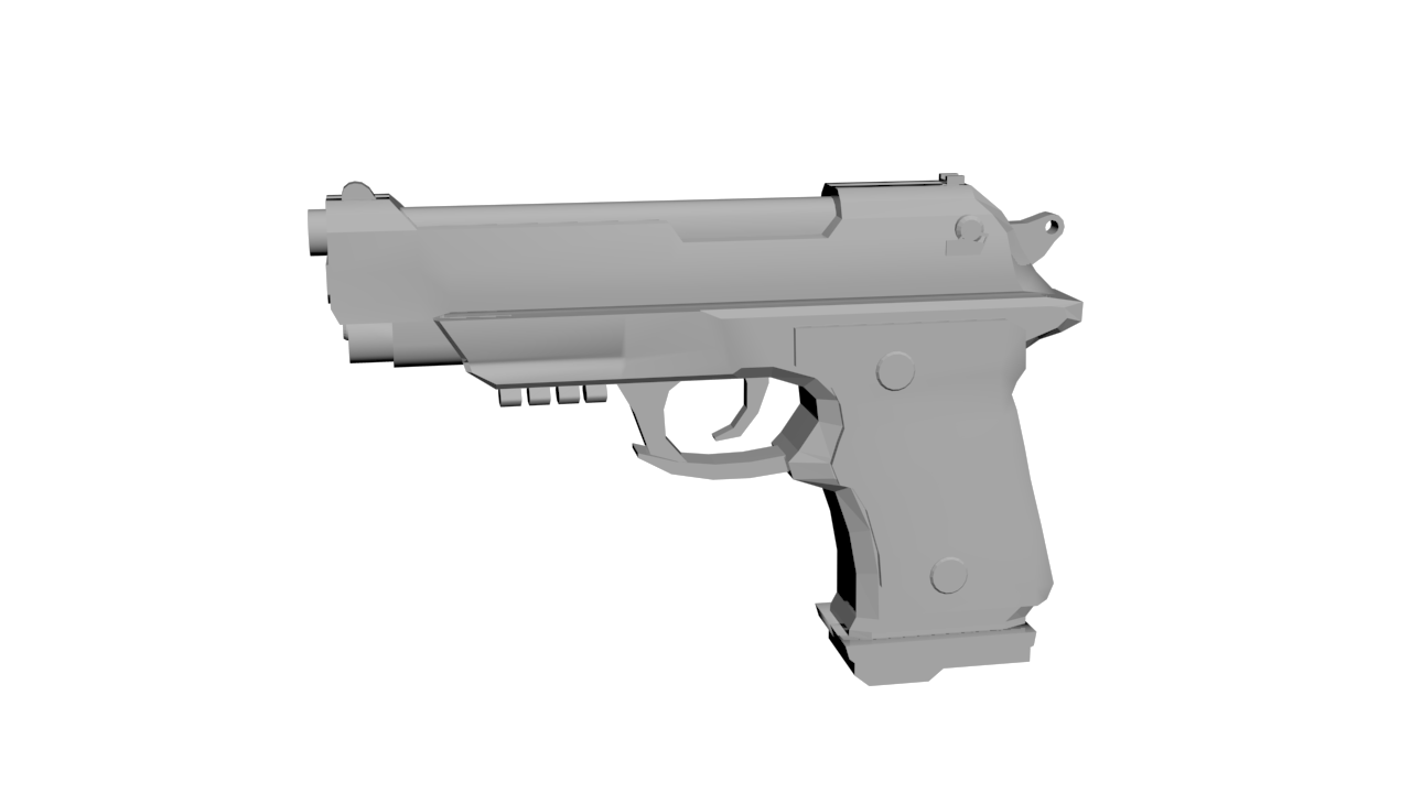 手枪硬表面初模（3ds Max）